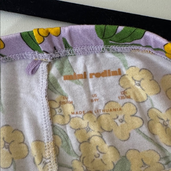 Mini Rodini Alpine Flower Kids Purple and Yellow Leggings Size 8-9 Y - Picture 5 of 6